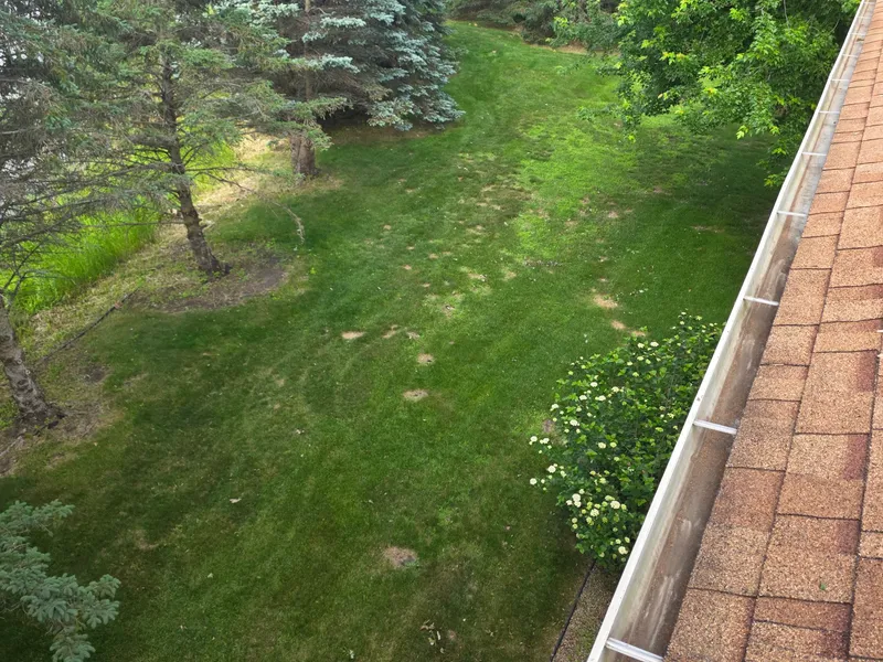 Gutter after debris extraction