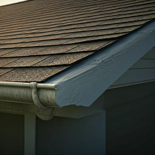 Damaged sagging gutter before replacement
